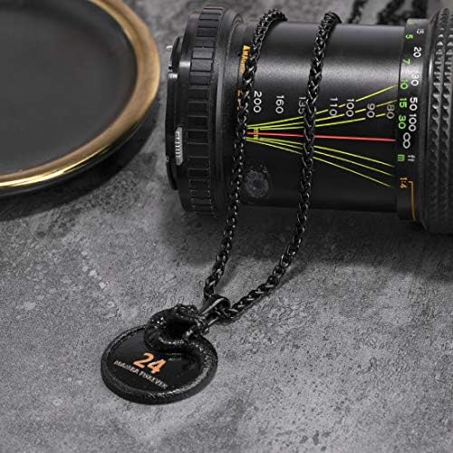 Black Mamba Memorial Pendant - Basketball Star Snake Necklace for Men & Women, Mamba Forever Tribute Jewelry