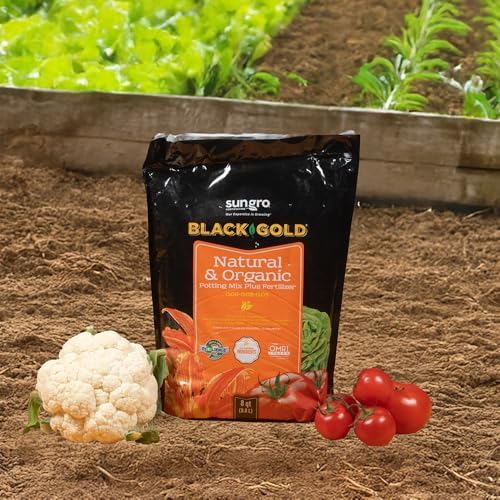 SunGro Horticulture Potting Mix - Natural & Organic, Black Gold - 8qt - Earthworm Castings, Perlite
