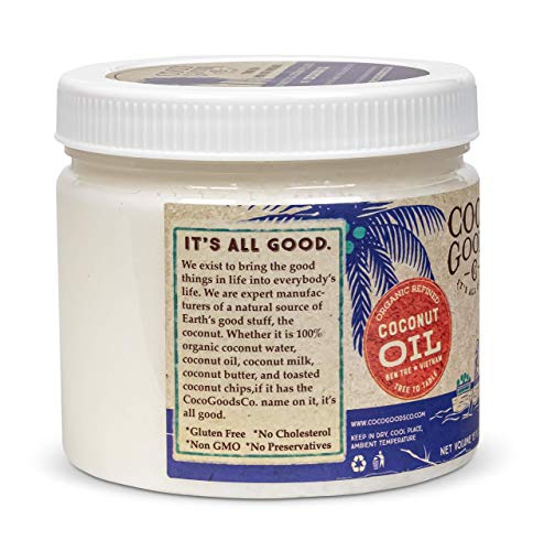 CocoGoodsCo Vietnam Single-Origin Organic Refined Coconut Oil (15 fl. oz) - Gluten-free, Non-GMO
