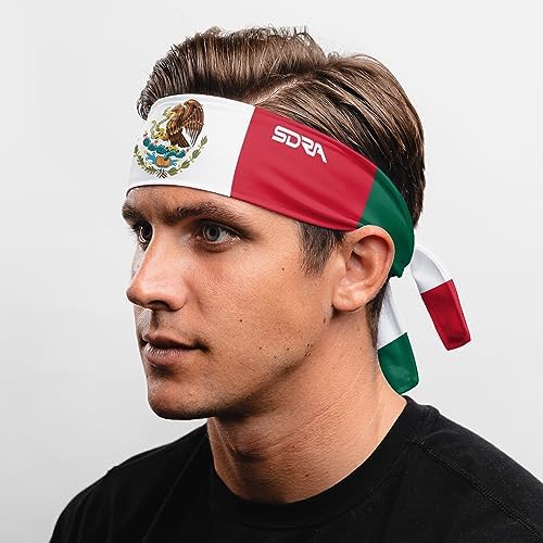 Suddora Country Flag Tie Headband with National Flag, Breathable Sweatband for National Sports Events, Non-Slip Fabric Sweatband for Soccer, Tennis