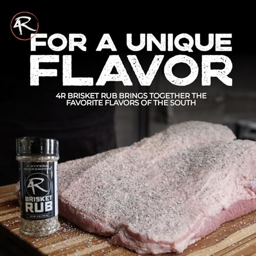 4 Rivers - Smokehouse Brisket Rub - Dry Rub Seasoning for Roasting, Slow-Cooking or Grilling - Premium Blend - Multi-Regional Recipe - Premium Ingredients - 6 oz | Seasoning for Roasting, Slow-Cooking or Grilling, Premium House-Made Blend, Multi-Regional…