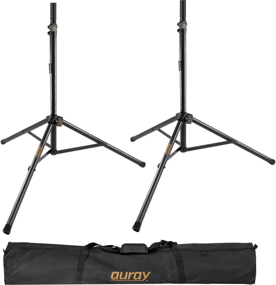 Electro-Voice ZLX-12P-G2 12" 2-Way 1000W Bluetooth-Enabled Powered Loudspeaker (Pair) Bundle with Auray SS-47S-PB Steel Speaker Stands with Carrying
