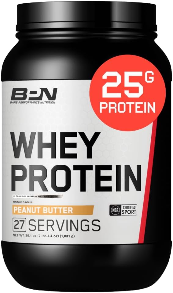 BARE PERFORMANCE NUTRITION, BPN Whey Protein + Casein Protein Powder Blend, Vanilla, 25g Protein per Serving Supports Lean Muscle Recovery