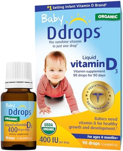 Ddrops Baby 400 IU, Vitamin D, 90 Drops 2.5mL (0.08 Fl. Oz (Pack of 1))