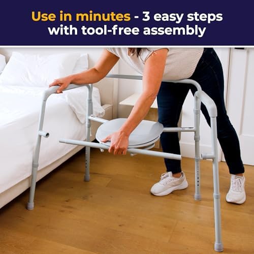 Drive Medical Bariatric Folding Commode for Bathroom Safety | Bariatric Folding Commode Offers Sturdy
