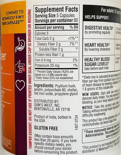 Member's Mark Fiber Capsules 2Pack (400 Count) Liquids, Toothpaste, etc. for at Least