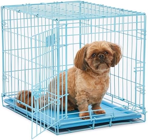 MidWest Homes for Pets 24-Inch Pink Fashion iCrate for Small Breeds, 12-20 lbs, Single Door Folding Dog Crate with Divider Panel, Leak-Proof Tray & Secure Latch, Portable, Durable & Easy to Assemble
