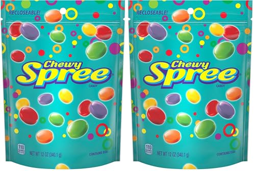 Wonka Spree Original Hard Candy, Resealable Bag, 12 Ounce Bag | Grape, lemon, lime, cherry, orange, sweet outside sour inside, resealable share bag, movie snack, sharing, nostalgic
