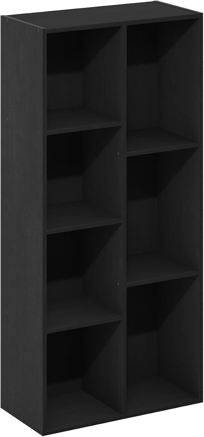 Furinno LUDER Book Shelf, 5-Cube Bookshelf, Easy Assembly Bookcase with Open Shelves, 9.4 x 19.7 x 31.5, for Living Room, Bedroom, Home Office, Darkwood