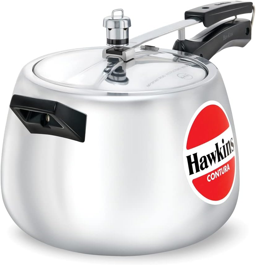 Hawkins 3.5 Litre Contura Pressure Cooker, Handi Inner Lid Cooker, Silver (HC35)