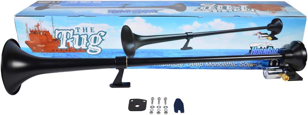 HornBlasters Tug 37 12/24 Volt Air Horn Only - Big Tugboat Sound