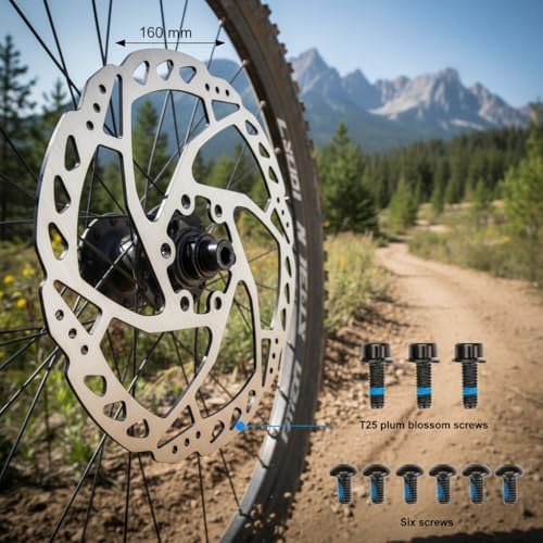 Bike Disc Brake Rotor Kit, 180mm Disc Brakes Rotors with 12 Bolts l.It fit in Many Brands of Disc Brake Caliper and Match for MTB, Road Bike, E-Bike