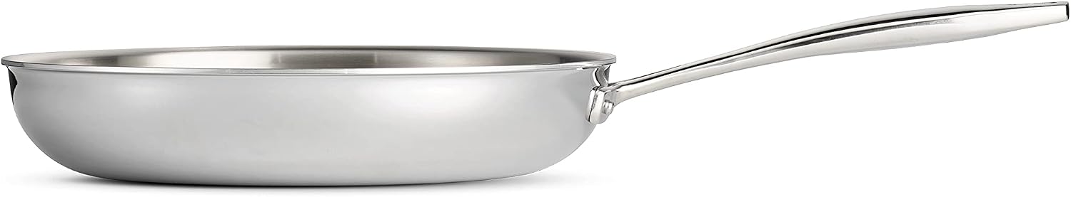 Tramontina Signature Tri-Ply Clad Stainless Steel 12-Inch Large Frying Pan | Induction-Ready Skillet, Dishwasher-Safe, NSF-Certified