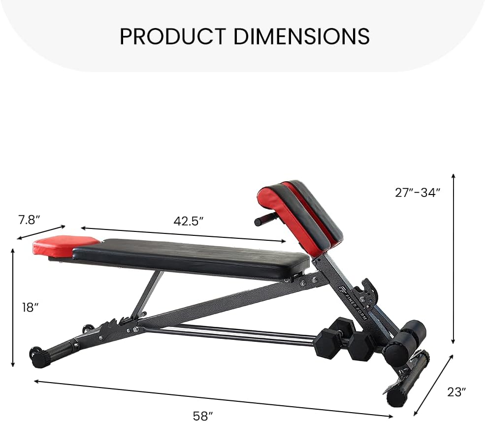 Finer Form Multi-Functional Adjustable Weight Bench and Roman Chair
