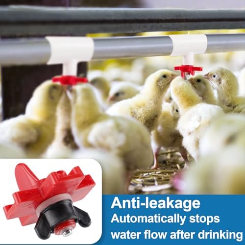 20 Pack Chicken Waterer Nipples for Chicks to Chickens with Drill Bits | Water Saving Design, Easy Install Leakproof Poultry Watering System, Chicken Coop Accessories, Quail Water Feeder
