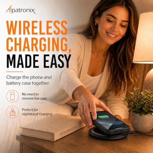 Alpatronix Battery Case for iPhone 12 Mini and iPhone13 Mini (5.4 inch), Slim Portable Protective Extended Charger Cover with Wireless Charging