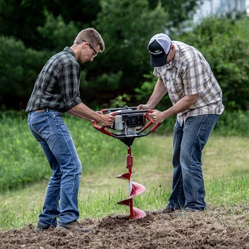 EARTHQUAKE 10310 Dually 1 or 2-Person Earth Auger Powerhead, 52cc 2-Cycle Viper Engine, Fits All Auger Bits 2”-10” Wide