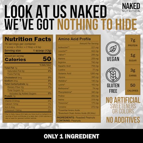 2 LB Powdered Peanut Butter from US Farms – Bulk, Only 1 Ingredient - Roasted Peanuts, Vegan, No Additives, Preservative Free, No Salt, No Sugar - 76 Servings - NAKED PB
