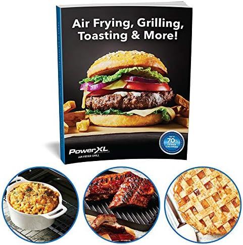 PowerXL Air Fryer Grill 8 in 1 Roast, Bake, Rotisserie, Electric Indoor Grill (Black Standard No Rotisserie) OPEN BOX