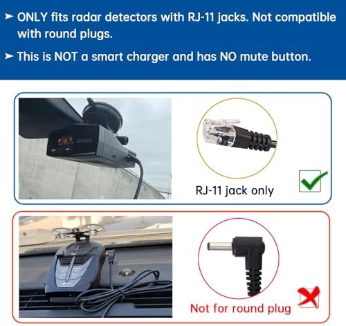 FouceClaus Radar Detector Power Charger Cord for Escort Valentine One V1 Beltronics Uniden R3/R4/R7/R8, Passport and More