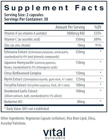 Vital Nutrients Herbal Biotic - Herbal Immune Support Supplement - Antioxidant Support Promotes Healthy Immune System - Gluten, Dairy, Soy Free - Non-GMO - 60 Capsules