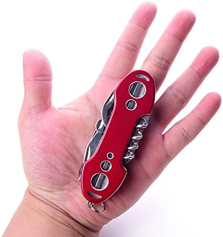 2 PCS Pack Stainless Steel Swiss Style Army Pocket Knife Multitools 12-in-1 Multi Function with Opener Screwdrivers Saw Scissors