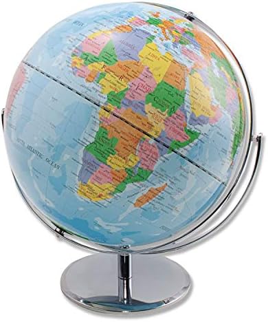 Advantus 12 Inch Desktop World Globe with Blue Oceans (30502) | Perfect for Classroom, Home
