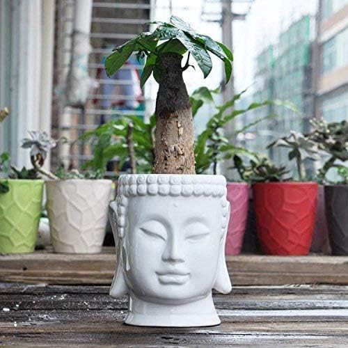 Buddha Head Planter Ceramic Flower Pot Planters for Home Garden Ofiice Desk Decor