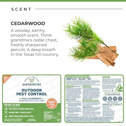 Wondercide - Outdoor Pest Control Spray with Natural Essential Oils - 32 oz | Mosquito, Ant, Insect Repellent, Treatment