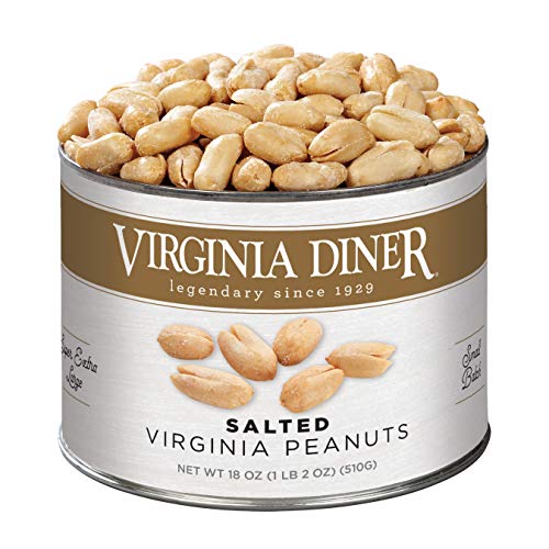 Virginia Diner Salted Virginia Peanuts - XL Gourmet Peanuts Non-GMO, Preservative Free Gifts from Virginia Since 1929-18 Oz Can