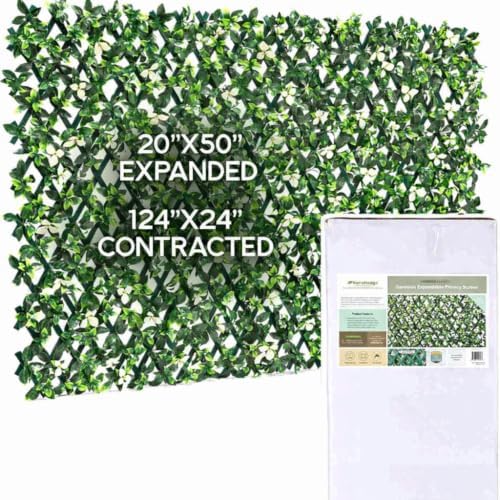 NatraHedge 20''X50'' Artificial Privacy Grass Wall Decor, Laurel Leaf
