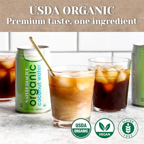 Nature Factor Organic Coconut Water - 10 Fl Oz (Pack of 12) | Pure Pressed Coconut Water, Organic Electrolytes