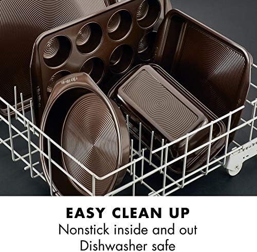 Circulon 47110 Nonstick Bakeware Set with Cookie and Cake Pans 3 Piece Chocolate
