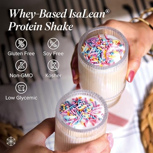 IsaLean Protein Shake - Complete Nutrition for Maintaining Healthy Weight & Lean Muscle Growth Enhanced with MCT Oil - 24 Vitamins & Minerals - 28.1 oz - 14 Meal Canister - Creamy Chocolate