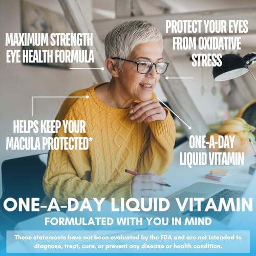 Liquid 20-20 Vision Support | AREDS 2 Based Eye Vitamin Formula w/20mg Lutein, 4mg Zeaxanthin, Vitamin A, C, E