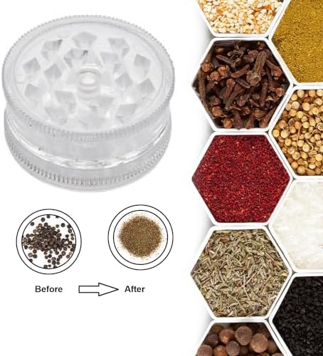 Kitchen Spice Grinder Acrylic 2pc with Magnet Clear Color