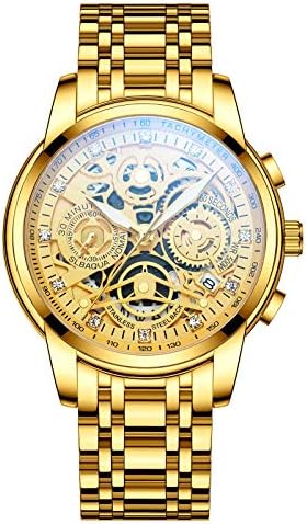 NEKTOM Watches for Men with Stainless Steel, Quartz Analog Watch with Date, Luxury Minimalist Dress Mens Watches, Chronograph Watch, 3ATM Waterproof