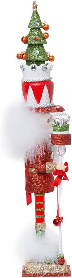 Kurt Adler Hollywood Tree Hat Nutracker, 15-Inch, Red and Green | Free-Standing Collectible Wooden Holiday Decoration