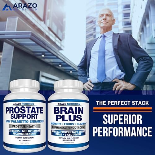 Arazo Nutrition Prostate Supplement - Saw Palmetto + 25 Herbs - Reduce Frequent Urination, Reduce Hair Loss