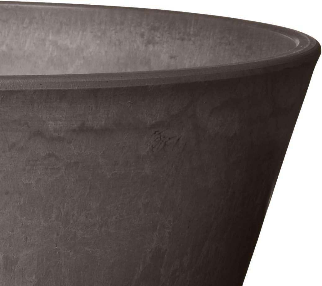 PSW Pot Collection TD25TC Plastic/Stone/Wood Composite Shallow Bulb Pan - No Drainage Hole (Drillable), Planter for Succulents, Bonsai, Fairy Gardens, Herbs, 10-inch, Terra Cotta Color