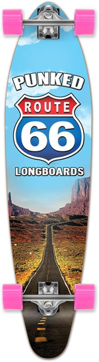 Graphic Series Complete Kicktail Skateboards Longboard w/BlackWidow Premium 80A Grip Tape, Aluminum Truck, ABEC9 Bearing, 71mm Skateboard Wheels