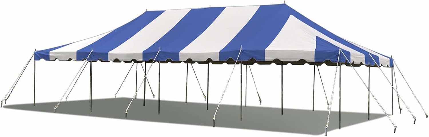 20’ x 20’ Weekender Canopy Pole Tent, Indoor and Outdoor Heavy Duty Easy Up, 80 Person Capacity Tent for Parties, Weddings, and Events, Commercial and Residential Use, PVC White Top | Easy Up Weekender Canopy Tent With 80 Person Capacity - Outdoor Canopi…