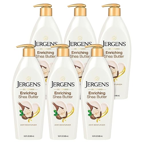 Jergens Shea Butter Body Lotion, Deep Moisturizer for Dry Skin, 26.5 fl oz | Enriching Hand and Body Lotion, Vitamin E, Extremely Dry Skin Relief, 2.5X More Radiant Skin, Deep Conditioning