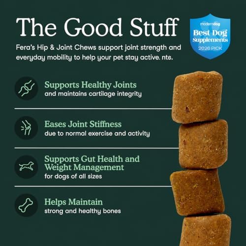 Fera Pets Hip & Joint Supplement for Dogs with Glucosamine, 90 Soft Chews | Fera Pets Hip & Joint Supplement for Dogs with Glucosamine, 90 Soft Chews