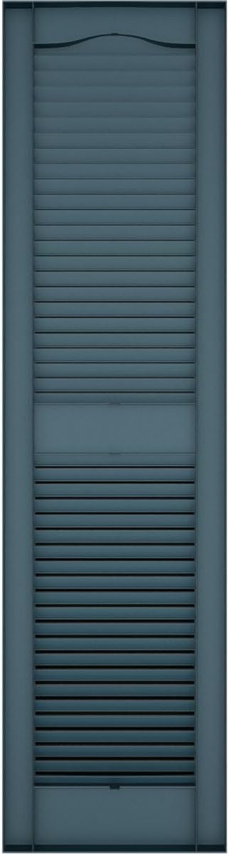 14 1/2"W x 60"H EverColor Open Louver Exterior Vinyl Shutters, w/Installation Shutter-Lok's & Matching Screws (Per Pair), Black