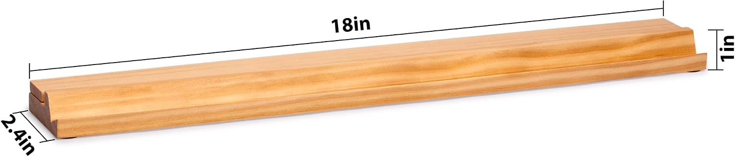 Yellow Mountain Imports Classic Chestnut Color Wooden Mahjong Game Racks with Pushers, 18 Inches - Set of 4 (Includes Magnetically Attached Mahjong Pushers)