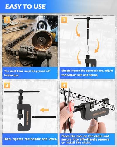 DAYUAN Motorcycle Chain Breaker Set, Chain Cutter and Riveter Kit, Red Case