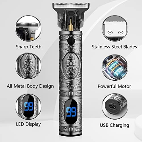 AMULISS Beard Trimmer for Men,Zero Gapped Vintage Professional Hair Clipper