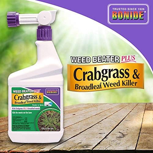 Bonide Weed Beater Plus Crabgrass & Broadleaf Weed Killer, 32 oz Ready-to-Spray, Fast-Acting Control for Broadleaf Weeds