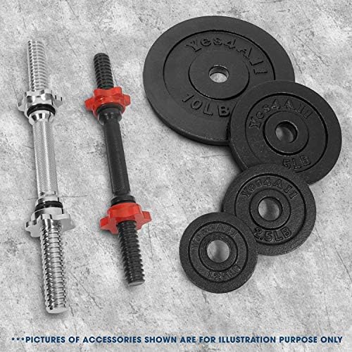 Yes4All Cast Iron Weight Plates, 1.15-Inch Standard Hole Weight Plate Set of 4 & 8, Fits Dumbbell Handles for Strength Training